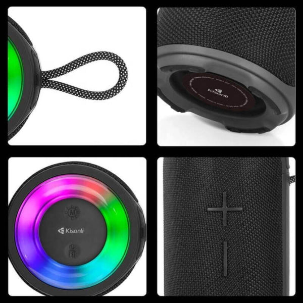 Kisonli Q28 10W Bluetooth Super Bass RGB Speaker