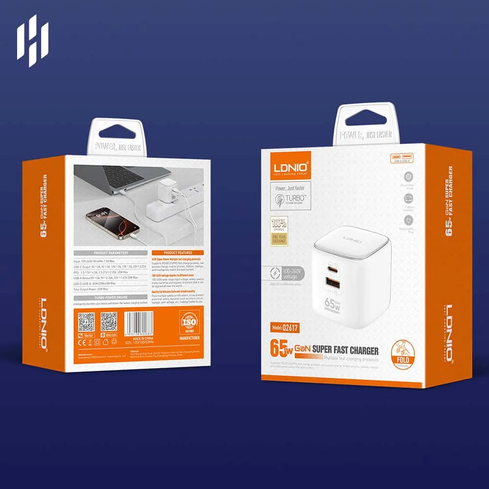 LDNIO Q408 100W GaN Supper Fast Charger - White