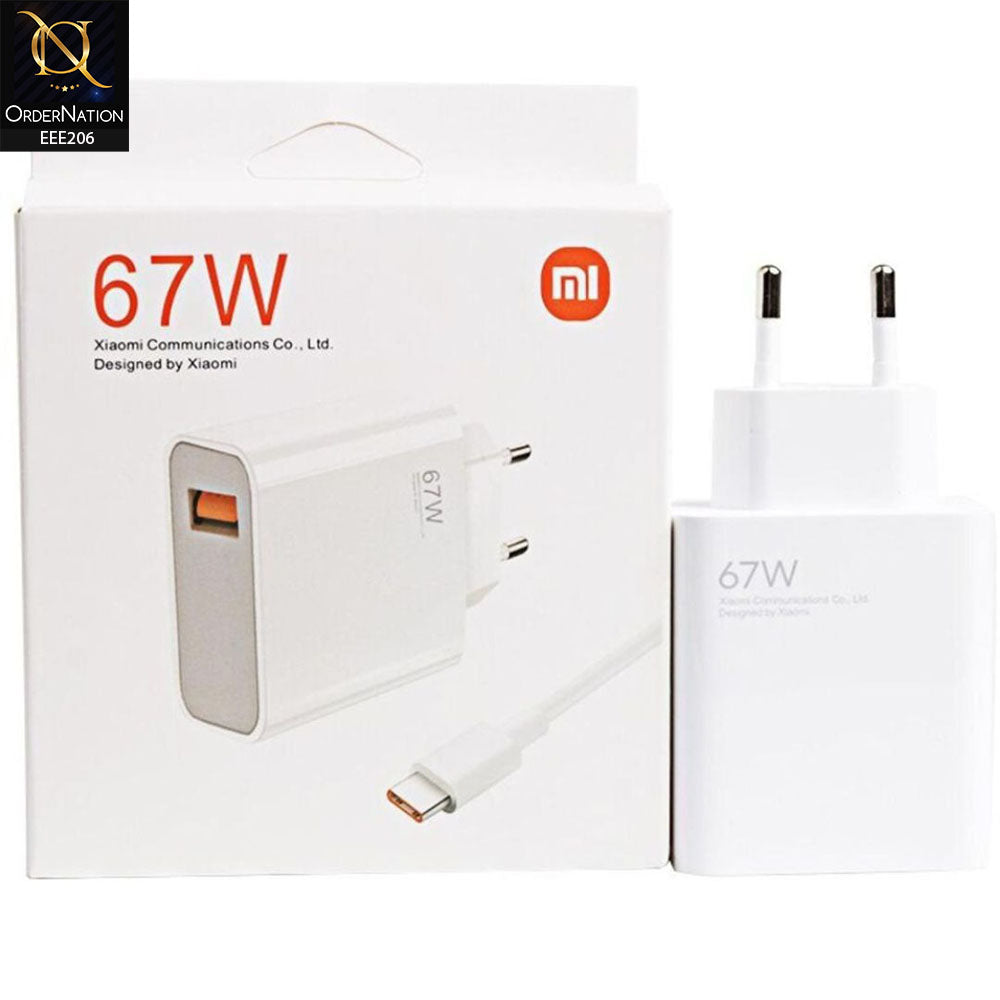 XIAOMI VCA7GAcH 2In1 67W Type-C Power Adapter - White