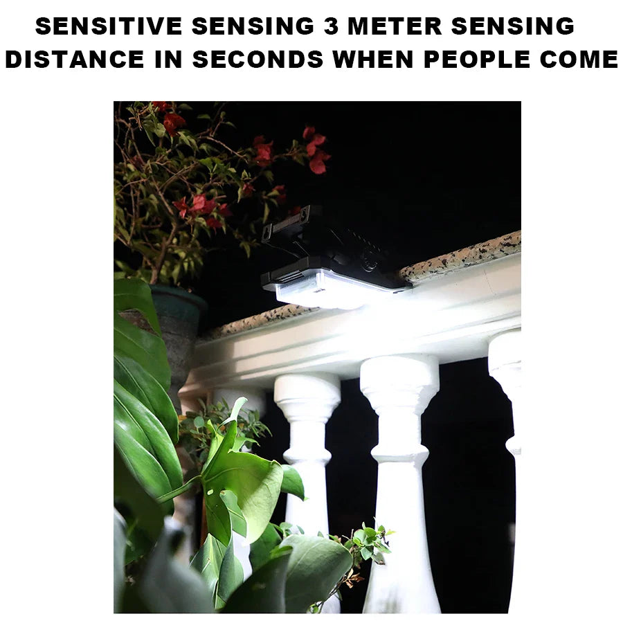 LED Solar + Type-C Charging Clamp Light with Motion Sensing