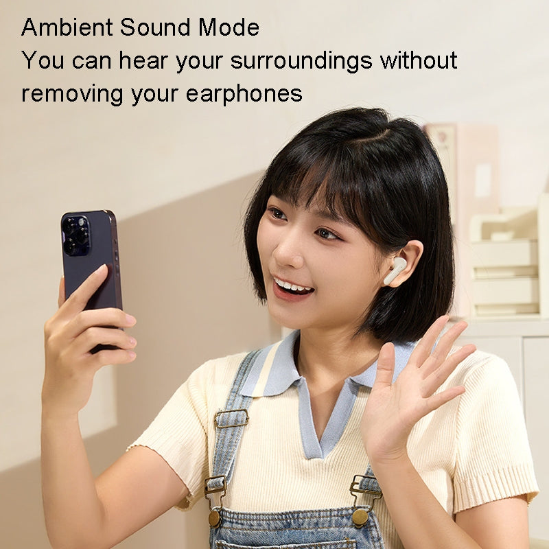Remax Crystal Series Cozypods W10N Anc+Enc Earbuds for Music & Call Bluetooth 5.3 Tws Wireless Earbud In-Ear Headphones Earphone