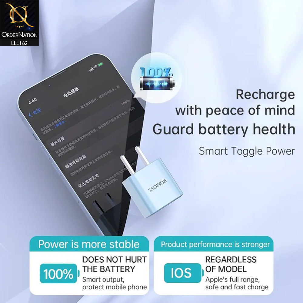 Romoss AC20C Mini 20W GaN USB-C Fast Charging Adapter - White