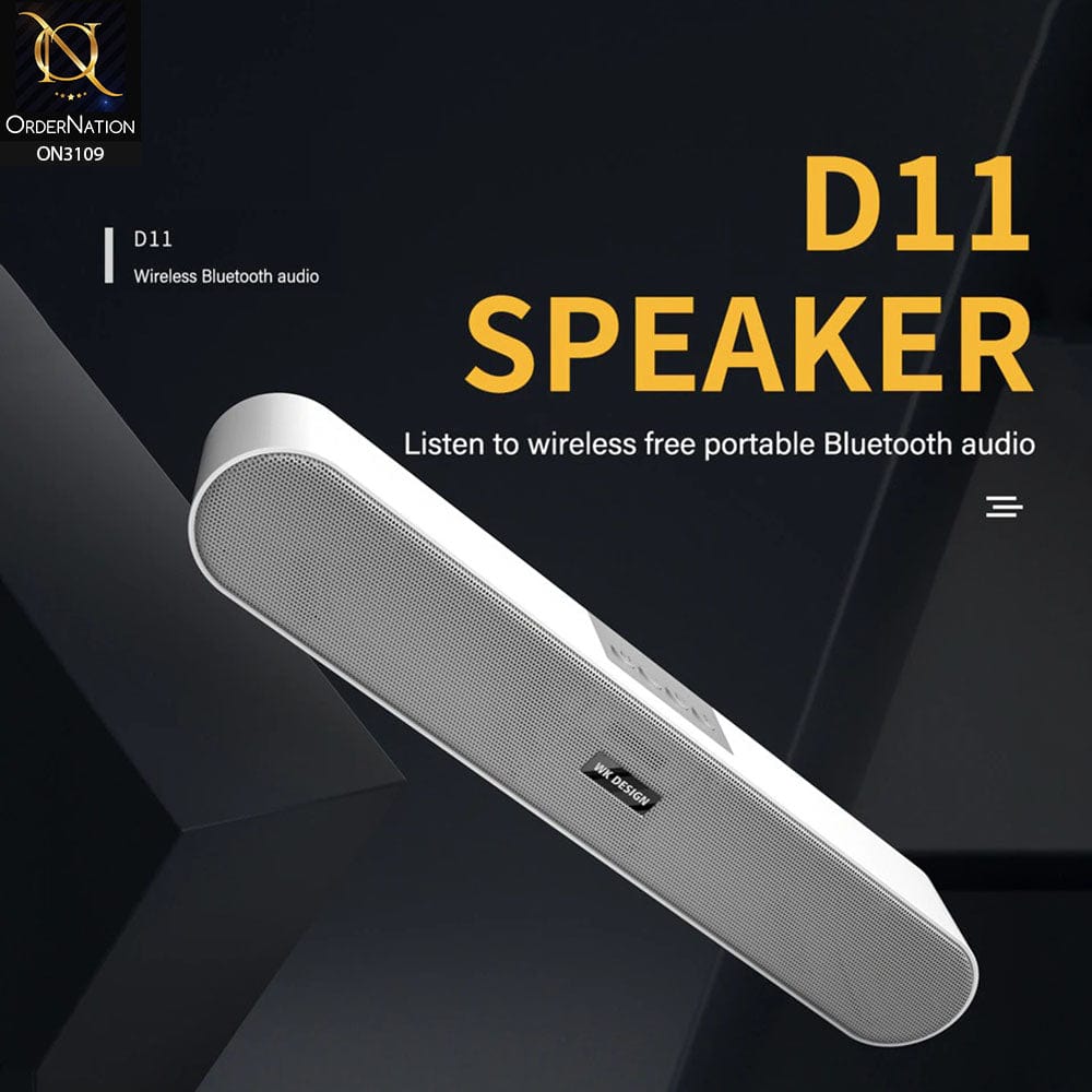 White - WK Design D11 Sound Bar Wireless Bluetooth Portable Speaker