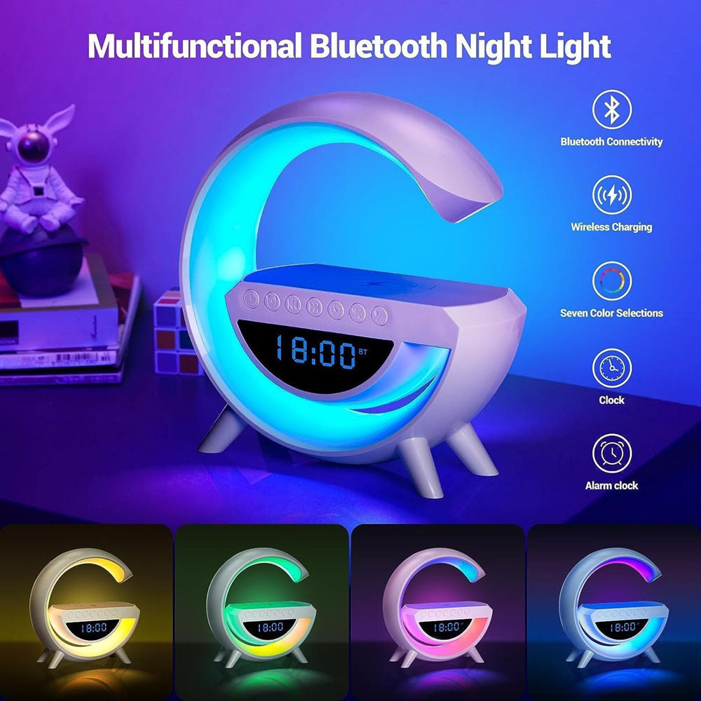 BT-3401 LED Wireless Phone Charger Bluetooth Speaker - White