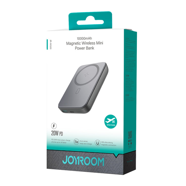 JR-W020 20W Mini magnetic wireless power bank 10000mah – Black