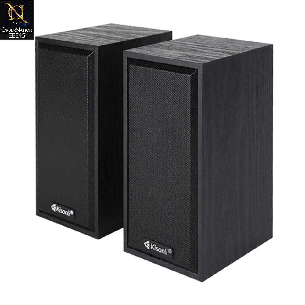 Black - SPEAKER WIRED SPEAKER LAPTOP SPEAKER KISONLI T-002A