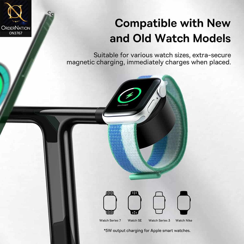 Wireless Charger - Black - Baseus Swan 3-in-1 Wireless Magnetic Charging Bracket 20W Black Universal version (Include: USB For type-C 3A 1m)
