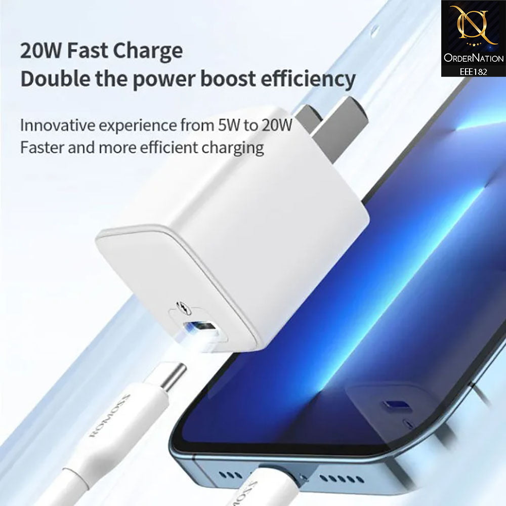 Romoss AC20C Mini 20W GaN USB-C Fast Charging Adapter - Sea Green