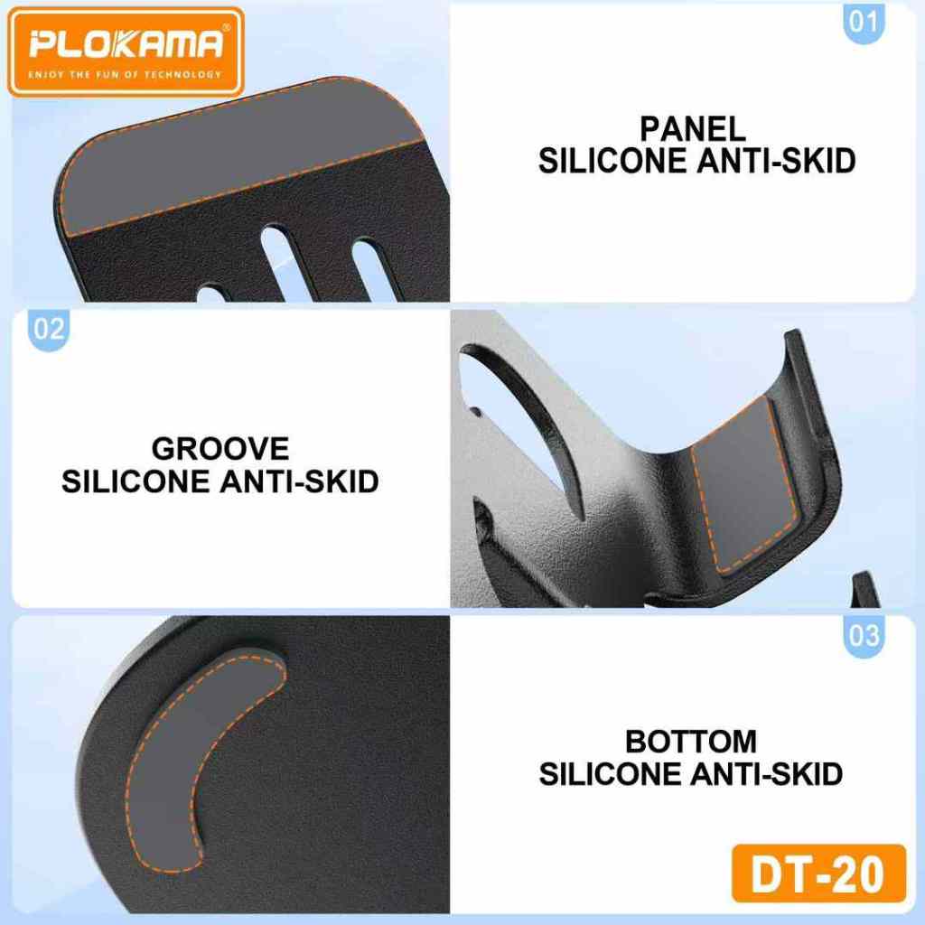 Plokama Dt20 Phone Stand Metal Cell Phone Holder 360 Rotation Iron Cell Phone Holder Phone Stand Multifunctional Tablet Holder Desk Tripod