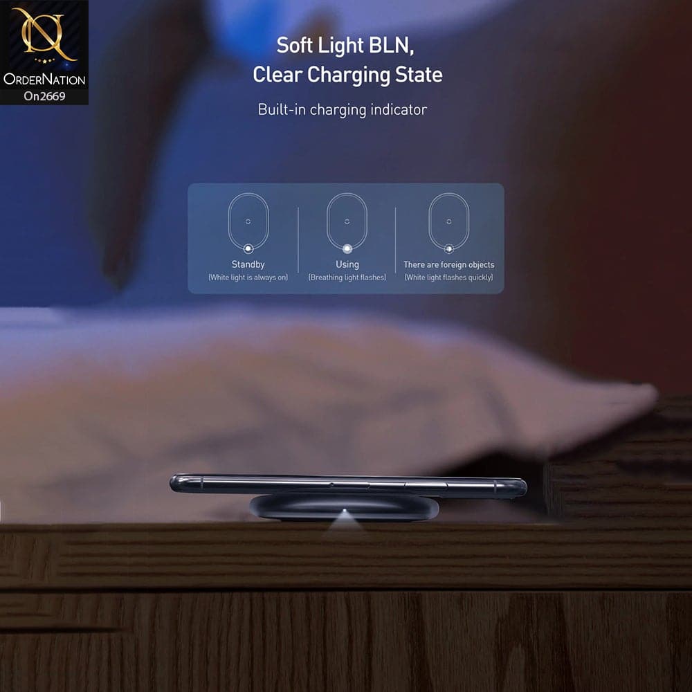 Wireless Charger - Black - Baseus Jelly Wireless Induction Charger 15W