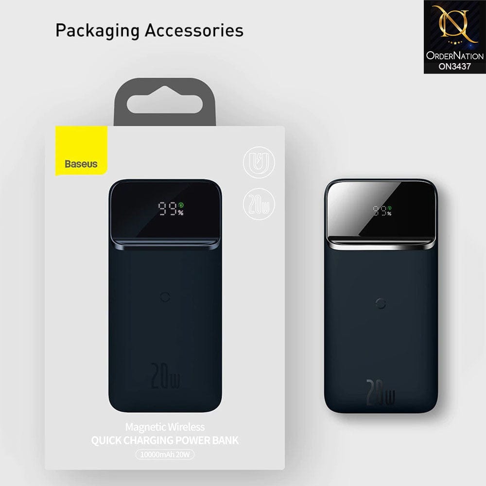 Blue - Baseus Magnetic Wireless Quick Charging Power Bank 20W 10000mAh