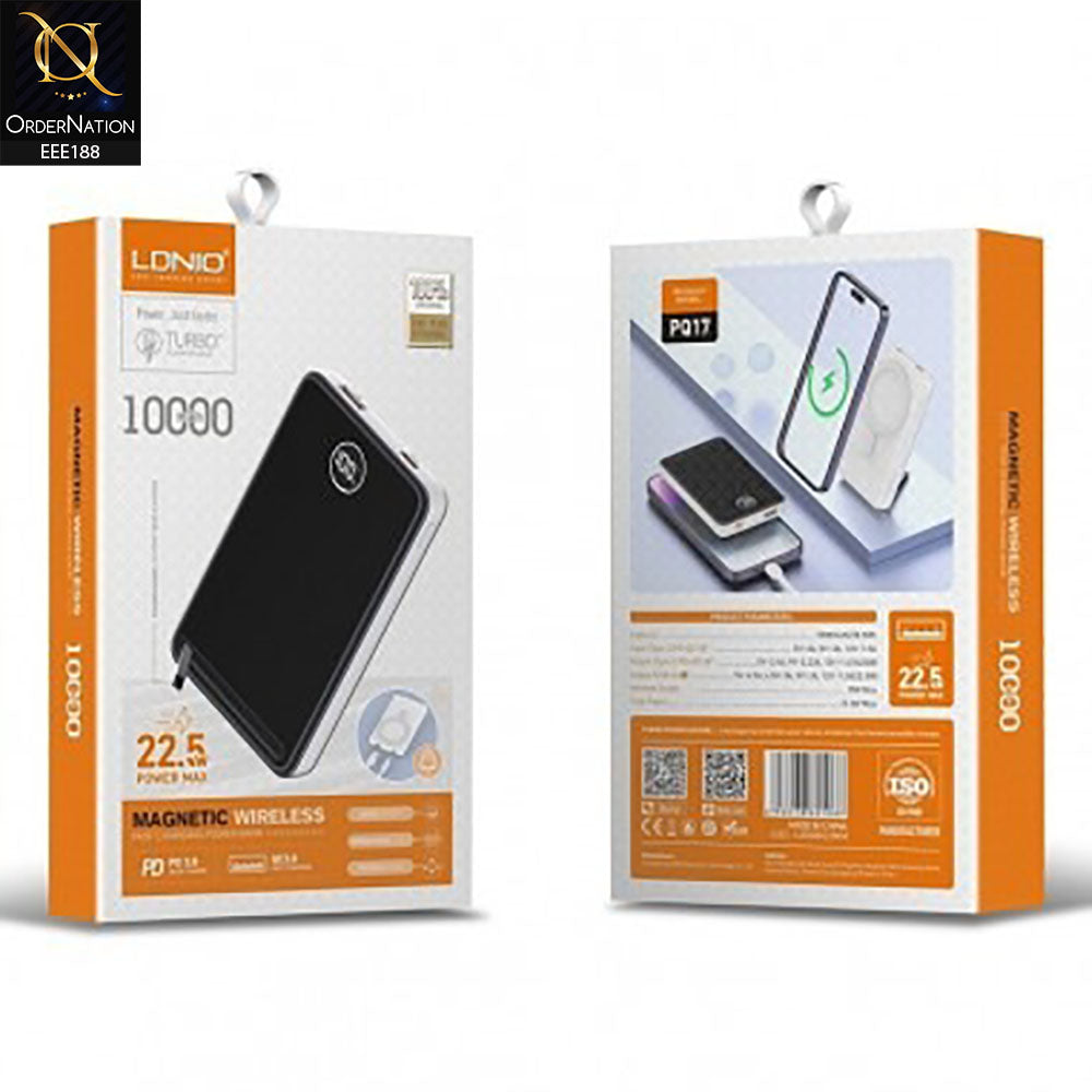 LDNIO PQ17 10000mAH Magnetic wireless 22.5W Power Bank - Black