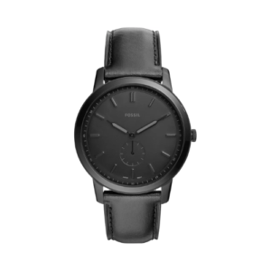 Fossil Men's Minimalist Quartz Stainless Steel and Leather Three-Hand Watch